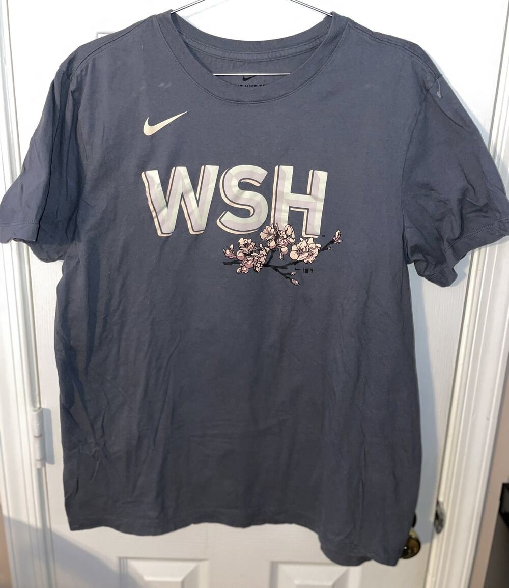 Nike Washington Nationals Unisex Graphic Tee | Sz L | Pink Cherry Blossom EUC